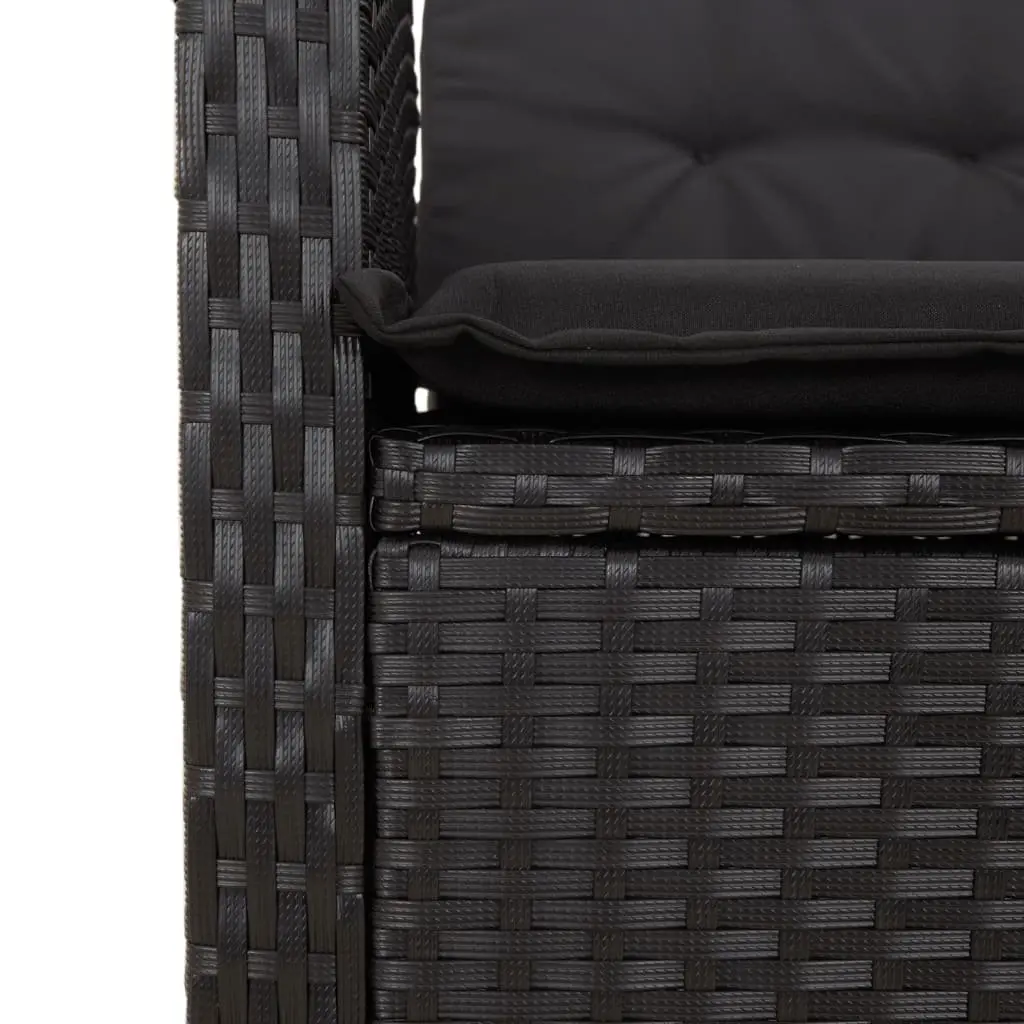 Reclining Outdoor Chairs 2 pcs Black Adjustable Backrest with Cushions