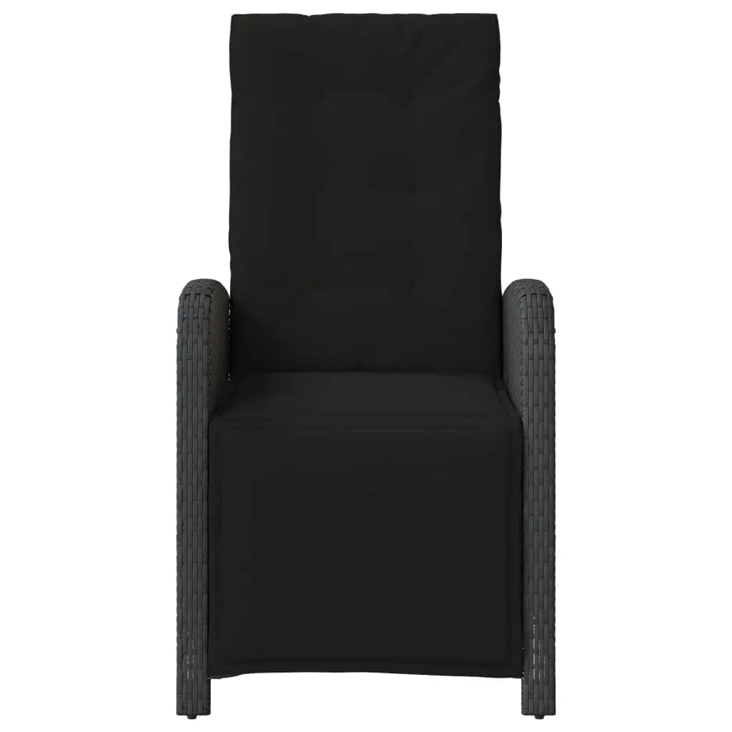 3 Piece Bistro Set Black Outdoor Garden Furniture with Cushions