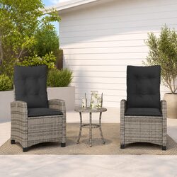 Elevate Your Outdoors with Grey Reclining Garden Chairs Set
