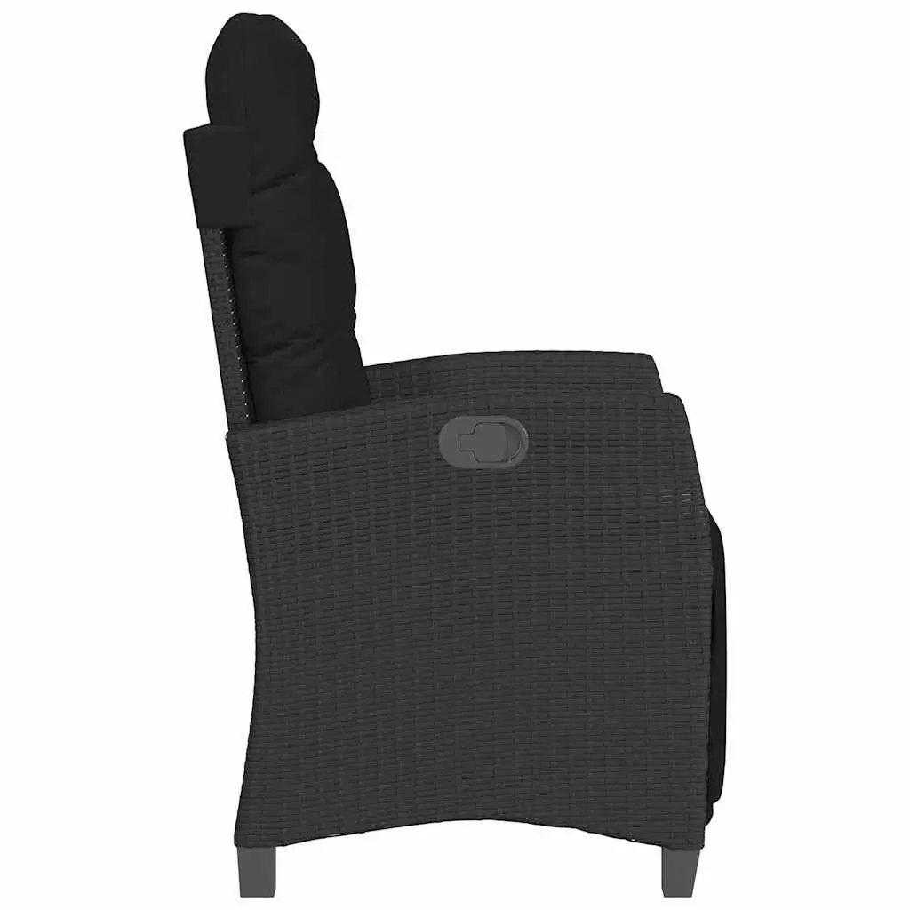 Reclining Outdoor Chairs 2 pcs Adjustable Backrest Footrest Black