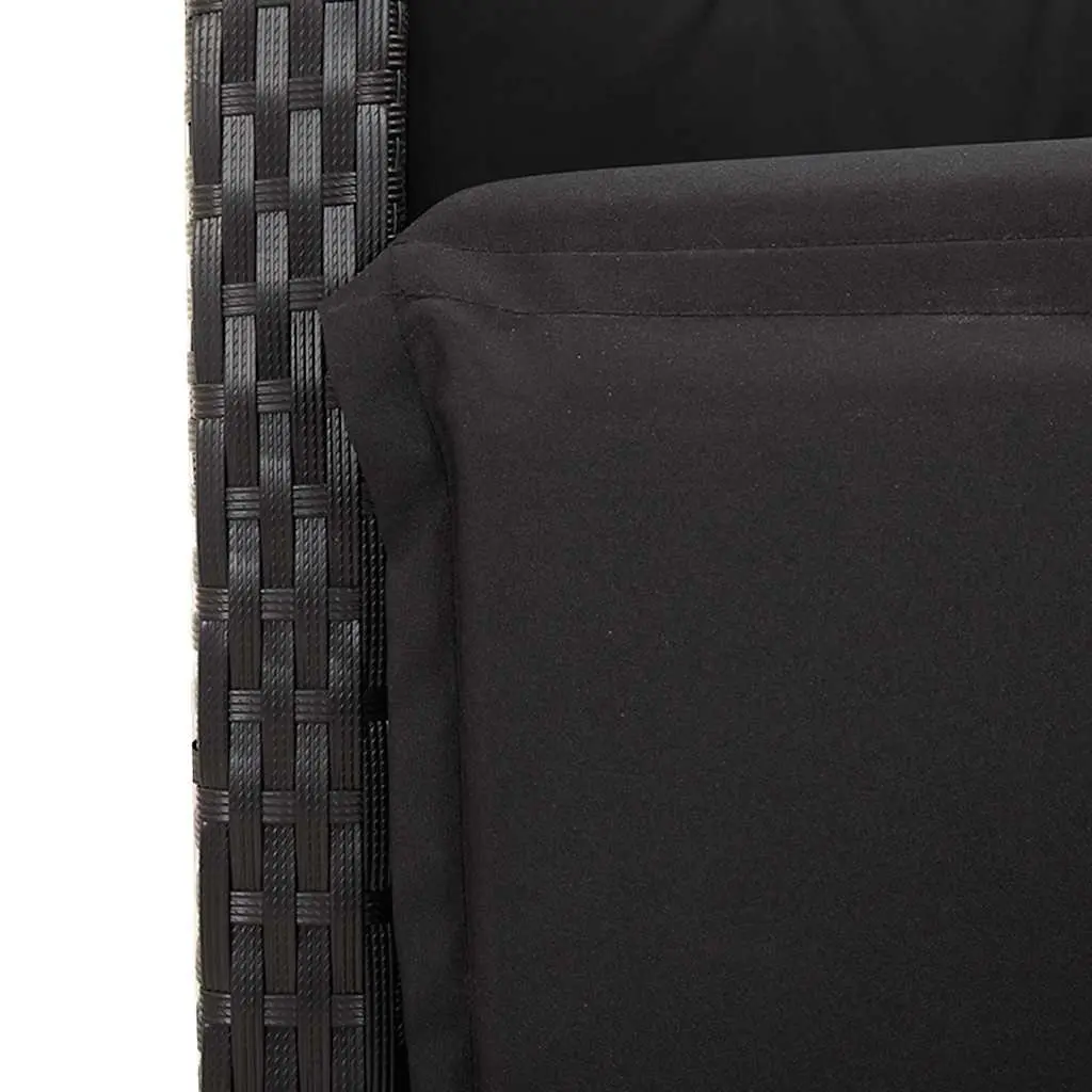 Reclining Outdoor Chairs 2 pcs Adjustable Backrest Footrest Black