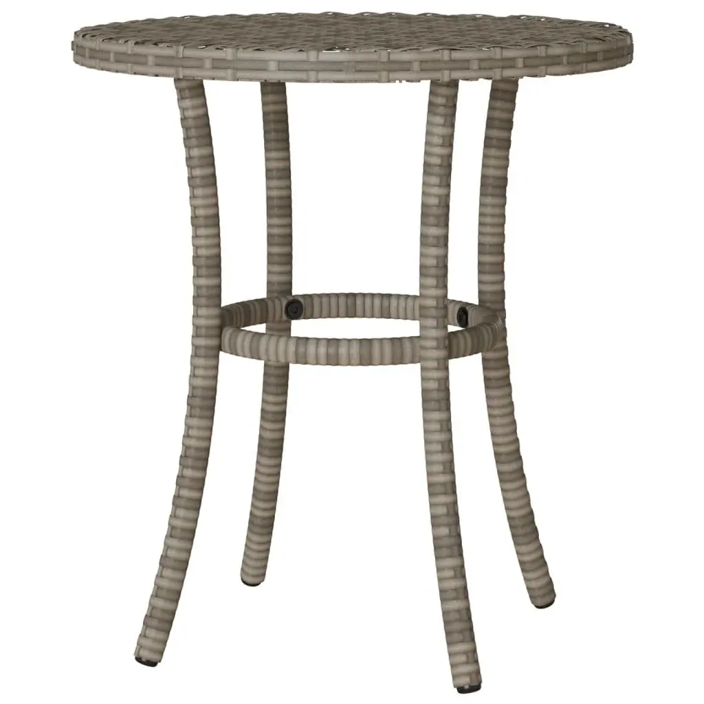 3 Piece Outdoor Bistro Set Grey Poly Rattan with Cushions Adjustable Backrest