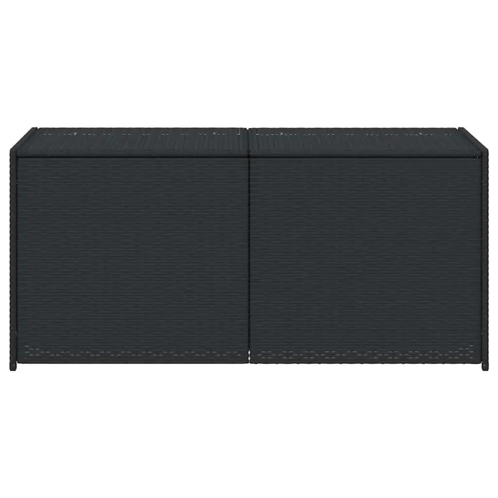Outdoor Garden Storage Box 283L Black Poly Rattan Weather Resistant Patio Chest