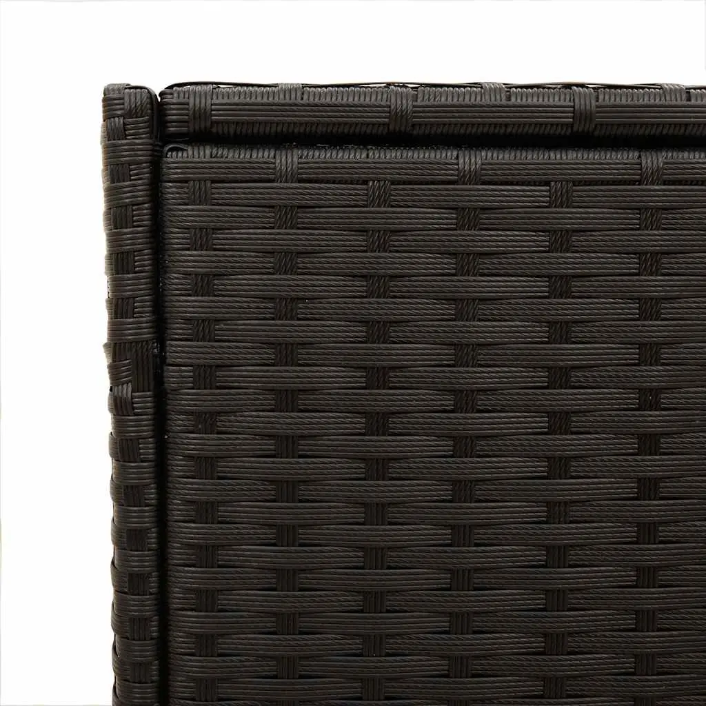 Outdoor Garden Storage Box 283L Black Poly Rattan Weather Resistant Patio Chest