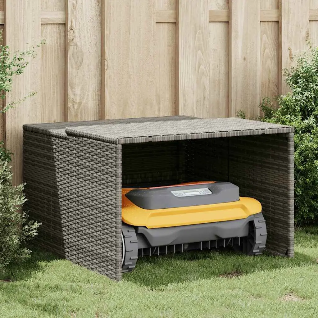 Robot Mower Storage Shelter Grey Outdoor Weather Protection 86x90x57cm