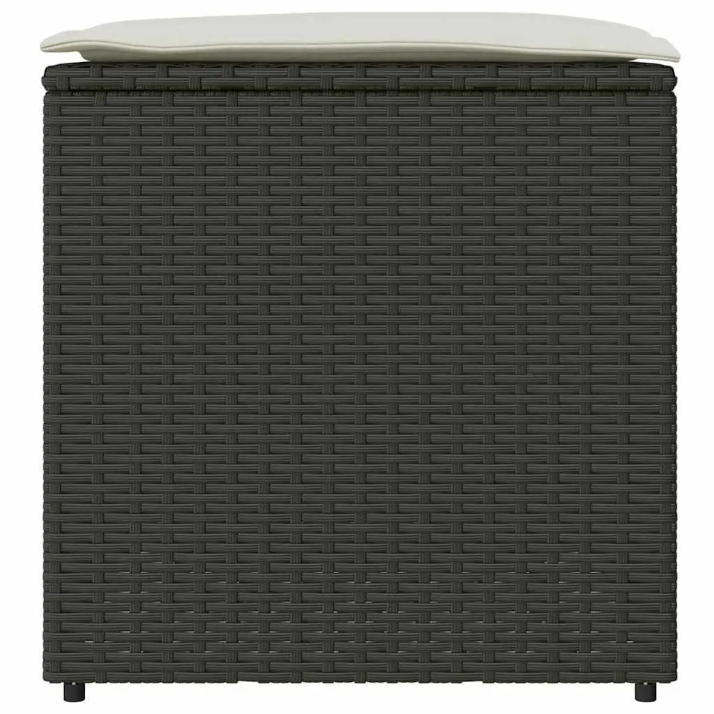 Outdoor Storage Cushion Box 50cm Poly Rattan Weather Resistant with Smooth Opening Lid for Garden Patio Furniture