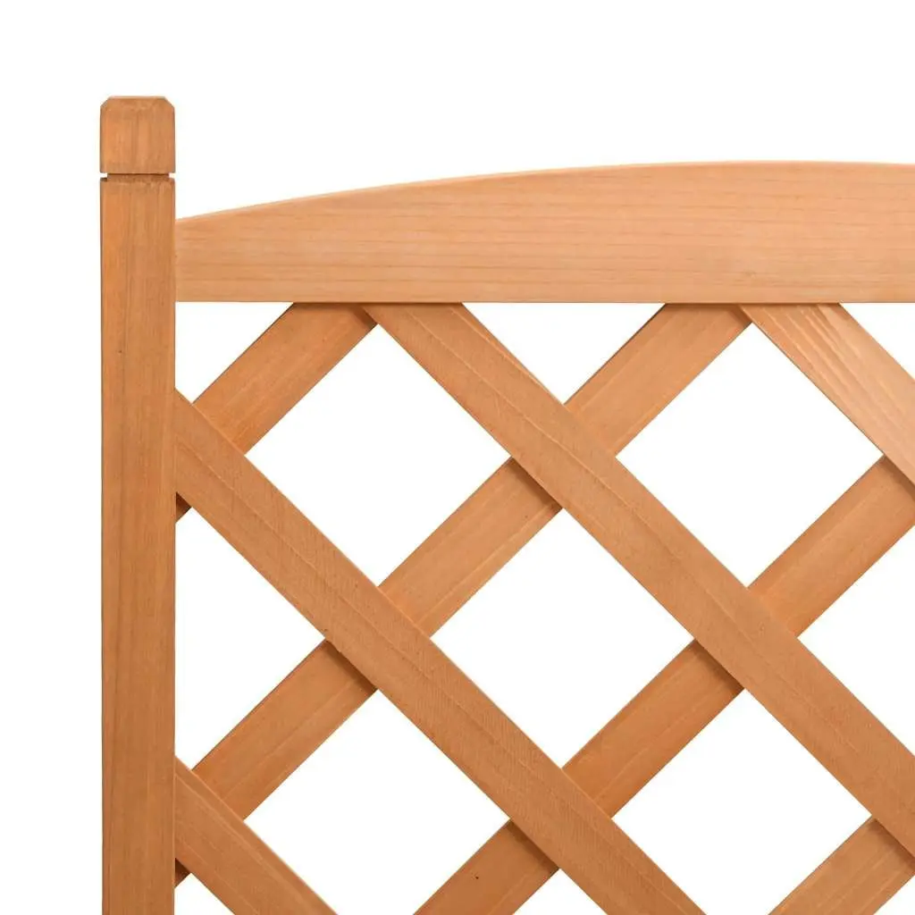 Wooden Planter with Trellis Brown Solid Fir for Climbing Plants Garden Patio Outdoor