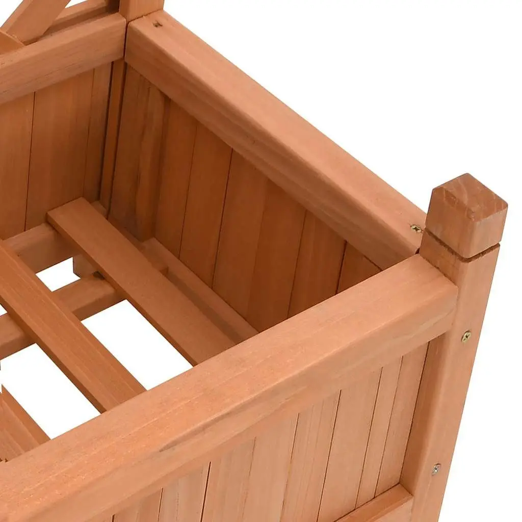 Wooden Planter with Trellis Brown Solid Fir for Climbing Plants Garden Patio Outdoor