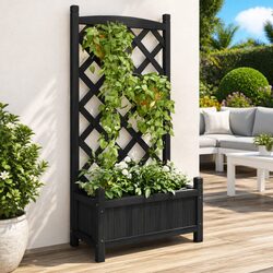 Enhance Your Garden with a Wooden Planter and Trellis