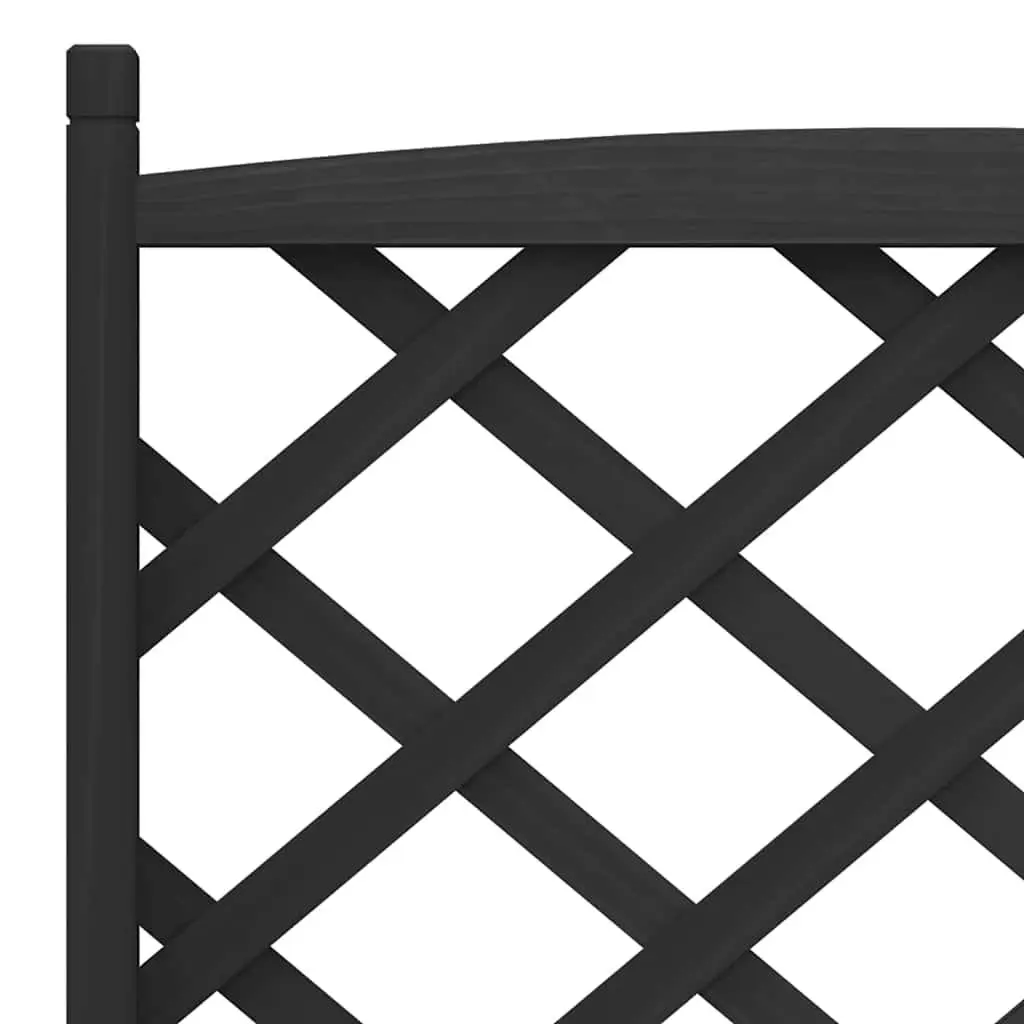 Planter with Trellis Black Solid Wood Fir for Climbing Plants in Garden Patio Outdoor