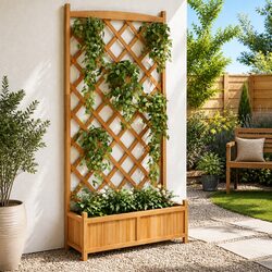 Elegant Wooden Planter for Climbing Plants Outdoors