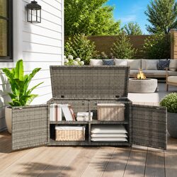 Enhance Your Outdoor Space with This Grey Garden Storage Cabinet