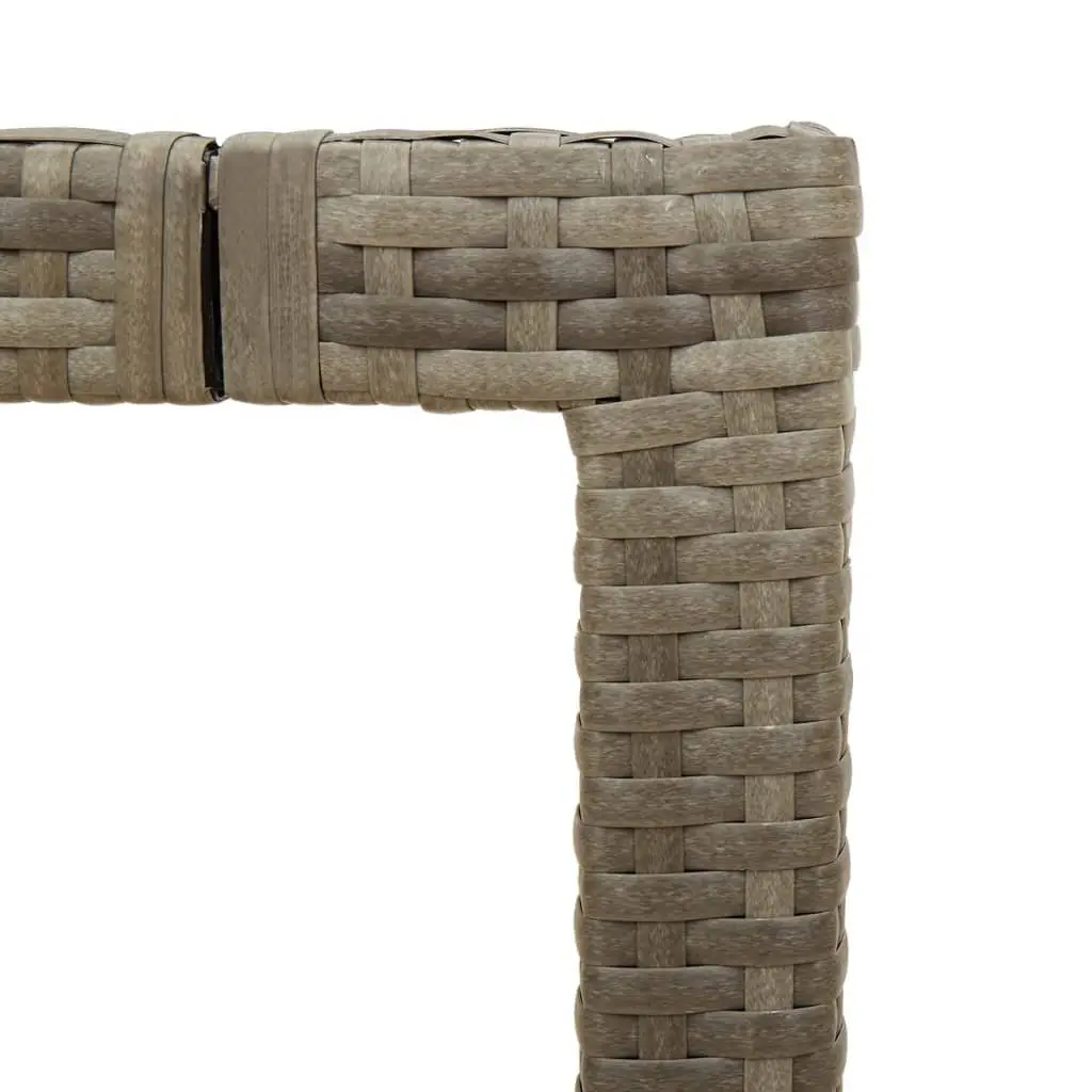Garden Table 150x90x75cm Glass Top Grey Poly Rattan
