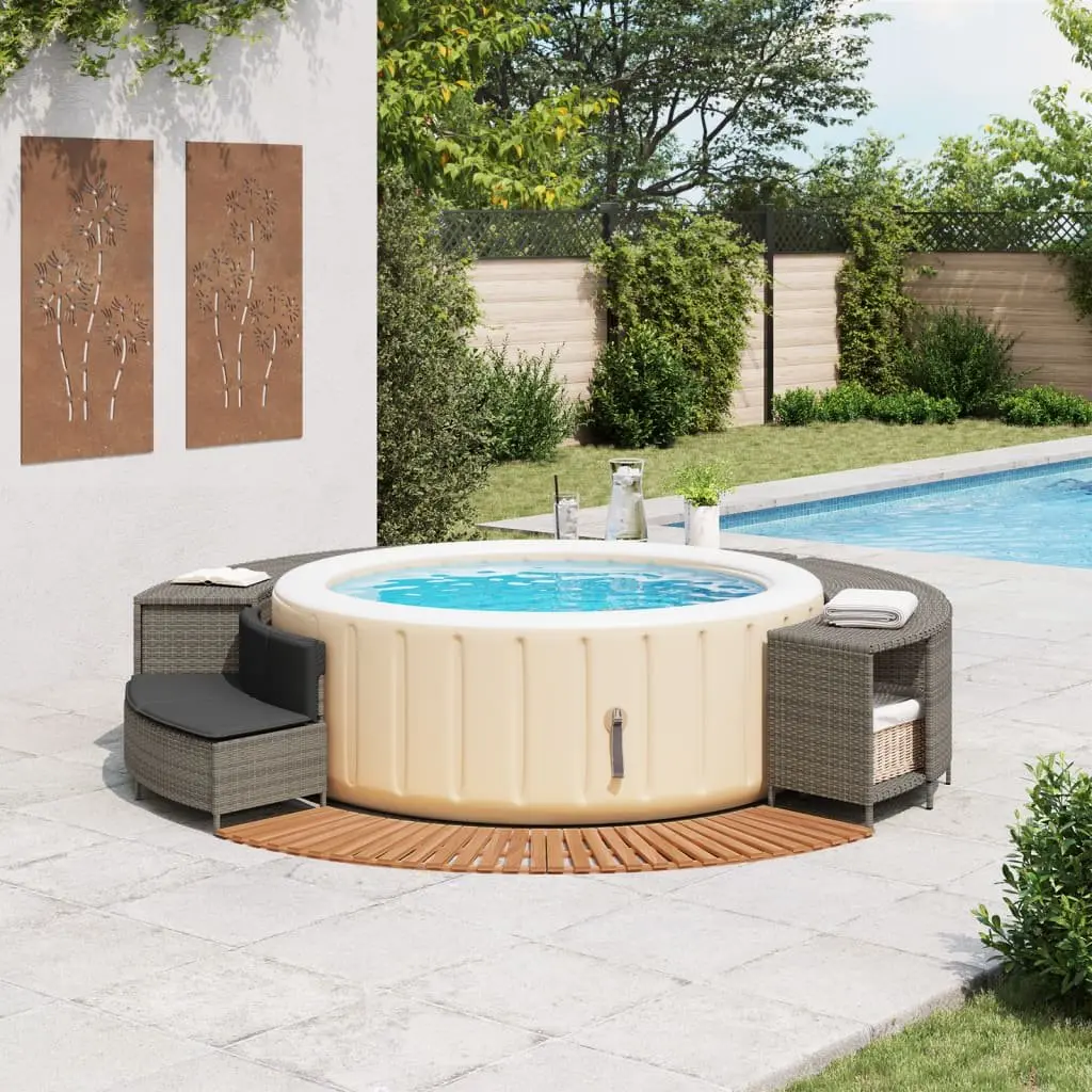 Hot Tub Surround Wooden Step Storage Rack Garden Bench Poolside Furniture