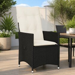 Versatile Black Outdoor Garden Chair with Cushions
