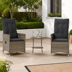 Elevate Your Outdoor Living with 3 Piece Bistro Set - Grey