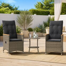 Elevate Your Outdoor Space with 3 Piece Bistro Set - Grey