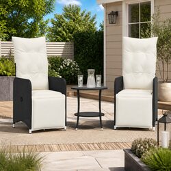 Elevate Your Outdoor Space with Black Reclining Chairs and Table