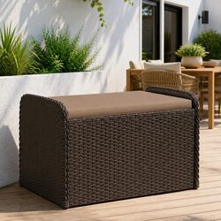 Stylish Brown Outdoor Storage Bench for Your Garden
