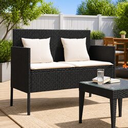 Stylish Outdoor Garden Bench with Cushions & Storage