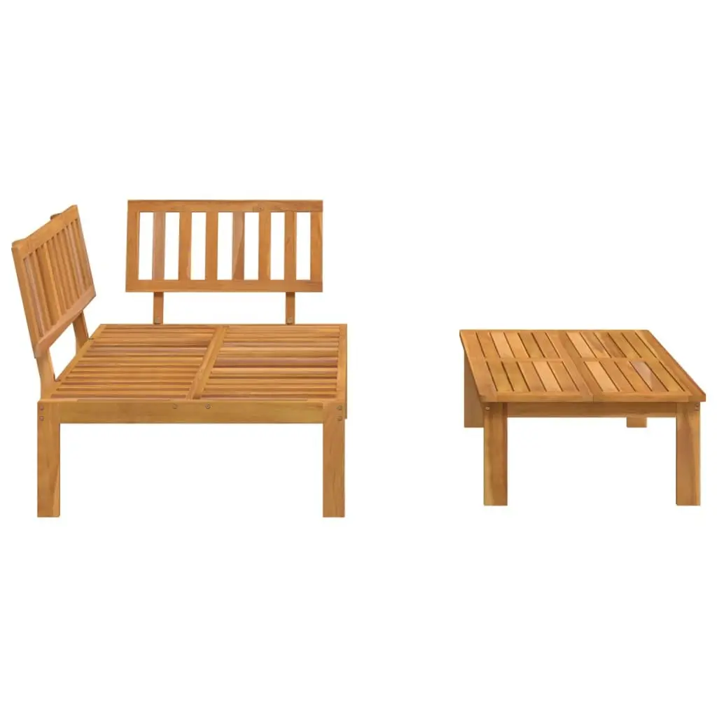 Outdoor Sectional Sofa Set 2 Piece Solid Wood Pallet Garden Furniture Brown