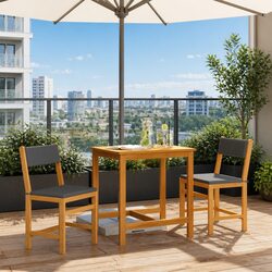3 Piece Balcony Furniture Set with Comfortable Cushions