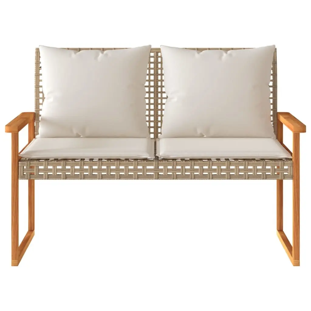 Beige Outdoor Garden Lounge Set 4 Piece Poly Rattan Cushioned Patio Furniture