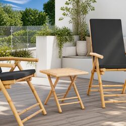 Compact Brown Bamboo Table for Outdoor Spaces