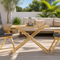 Portable Folding Garden Table 110x55x75cm for Patios