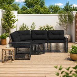 Enhance Your Outdoor Space with L-Shaped Sofa and Footstool