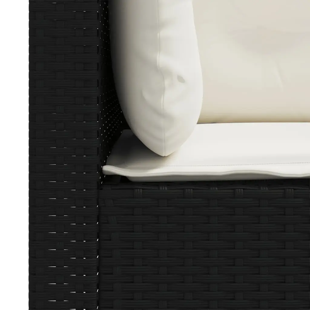 Outdoor Corner Sofa Set 2 Piece Modular Cushioned Seating Black