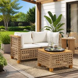 Enhance Your Outdoor Space with Beige Corner Sofa Set