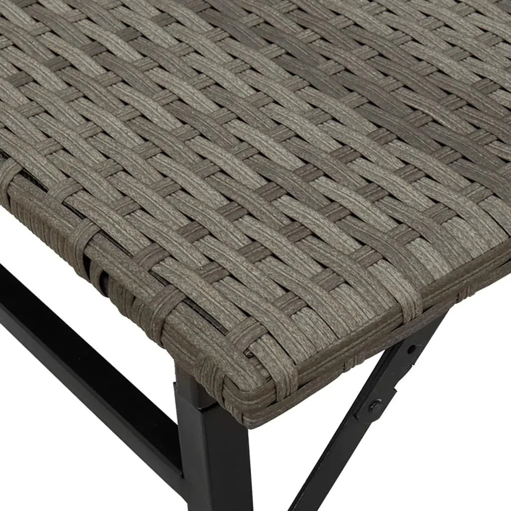 Foldable Grey Outdoor Dining Set 5 Piece Lightweight Weather Resistant Furniture