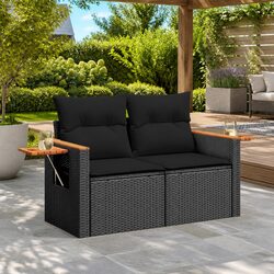 Stylish 2-Person Outdoor Garden Sofa with Cushions