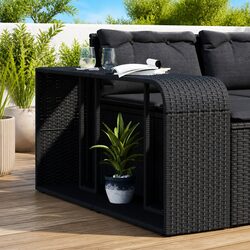 Enhance Your Outdoor Space with Black Rattan Shelves (2 pcs)