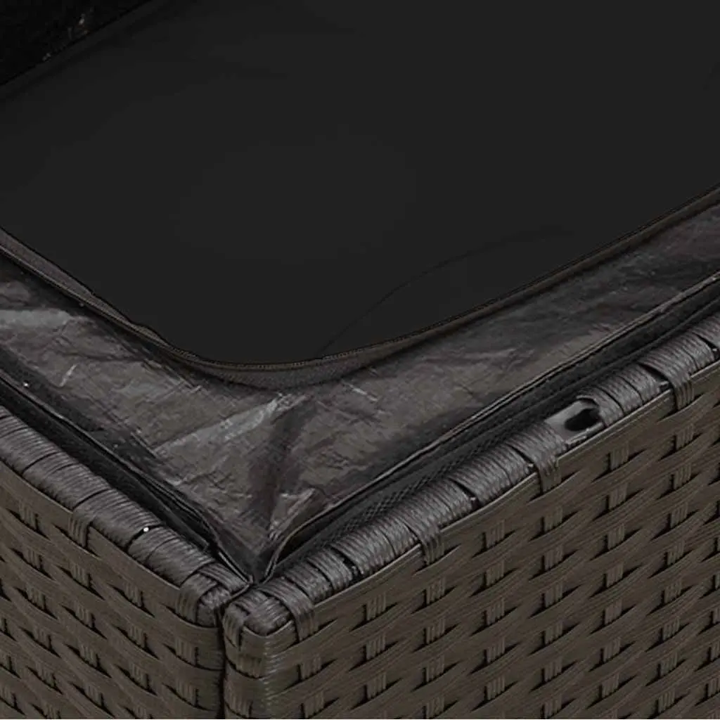 Outdoor Garden Sofa 2-Seater Black PE Rattan with Cushions and Storage Compartment