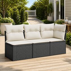 Chic Black Modular Garden Sofa for Outdoor Relaxation