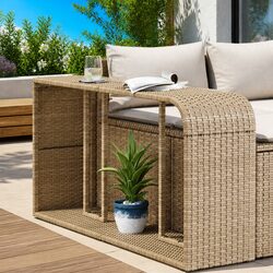 Enhance Your Outdoor Space with 2 Rattan Shelves