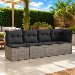 Enhance Your Outdoor Space with 4-Seater Grey Sofa