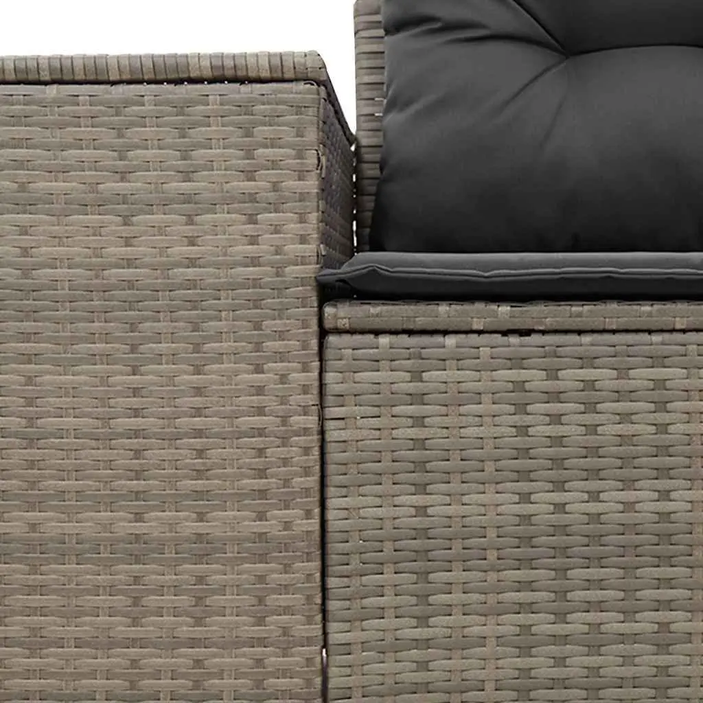 2-Seater Garden Sofa with Cushions Grey Outdoor Furniture Patio Seating