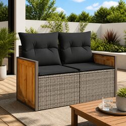 Stylish Grey 2-Seater Garden Sofa for Outdoor Living