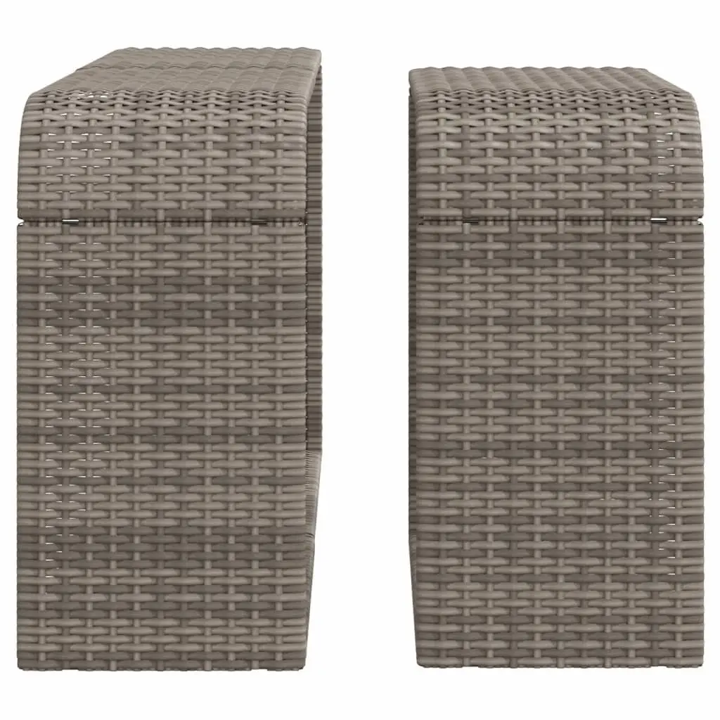 Storage Shelves 2 Pieces Grey Poly Rattan Outdoor Garden Furniture Backyard