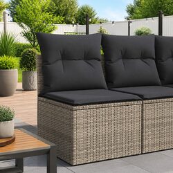 Transform Your Patio with a Grey Armless Rattan Chair