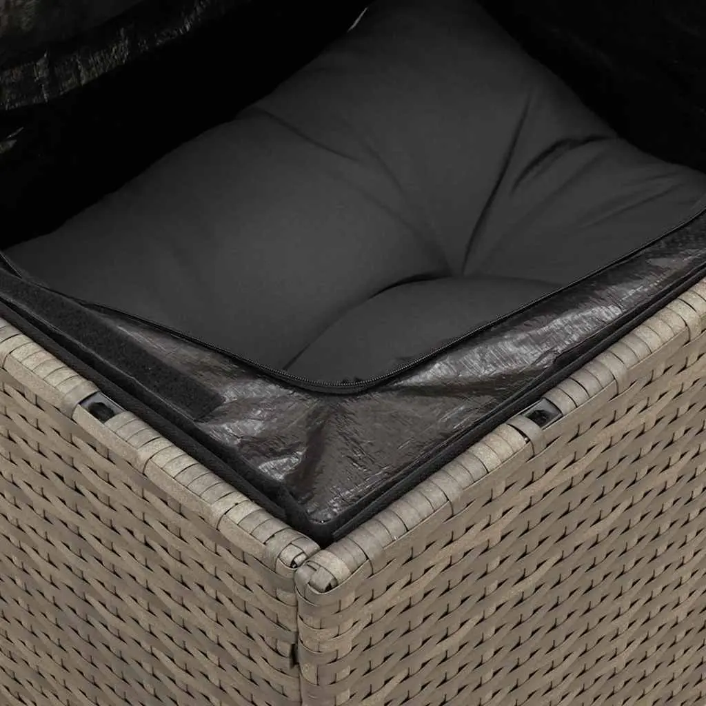 Garden Corner Sofa Grey PE Poly Rattan Modular Outdoor Seating with Cushions
