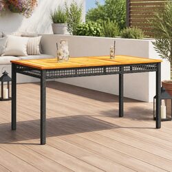 Stylish Outdoor Dining Table 140x80x75cm in Black