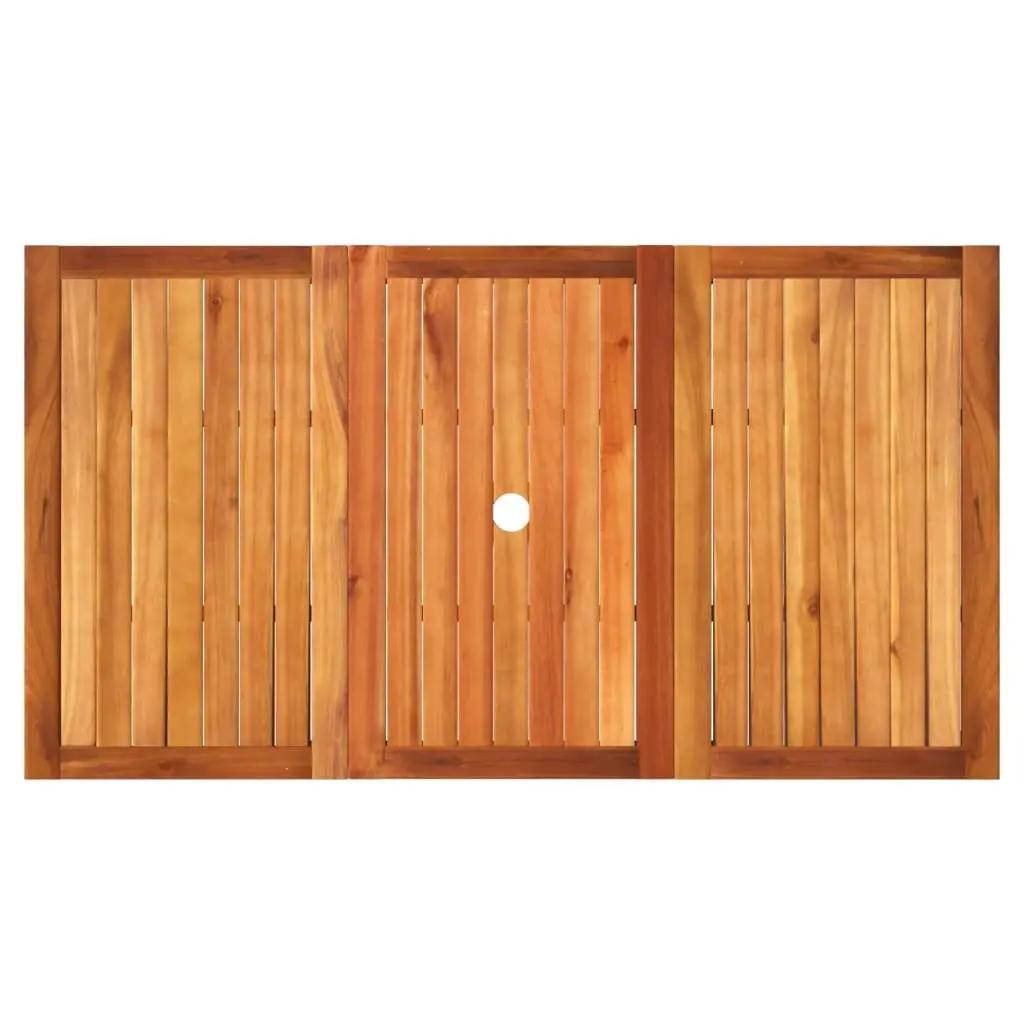 Garden Table 140x80x75cm Poly Rattan Acacia Wood Outdoor Furniture
