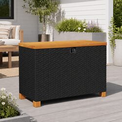 Stylish Outdoor Storage Bench Black 80x40x48cm
