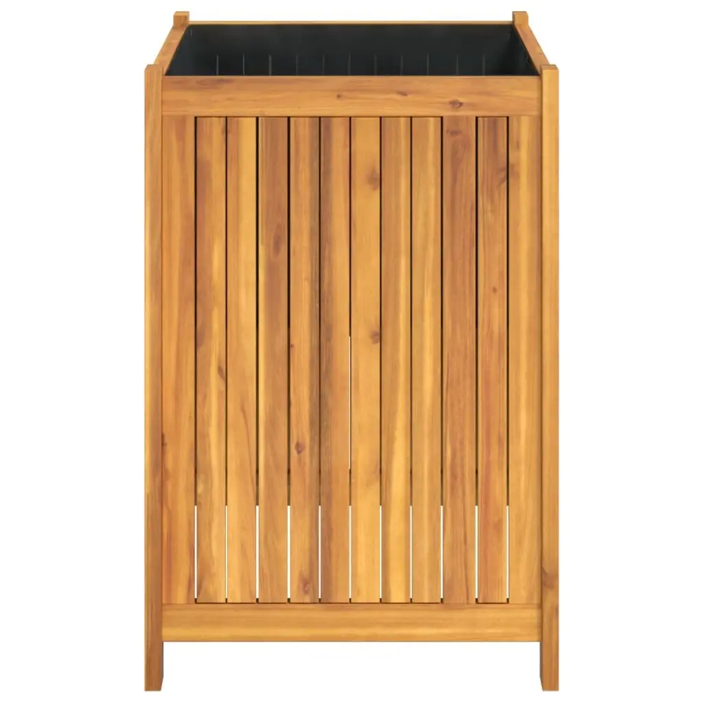 Garden Planter Box 50x50x75 cm Solid Acacia Wood with Liner Drainage