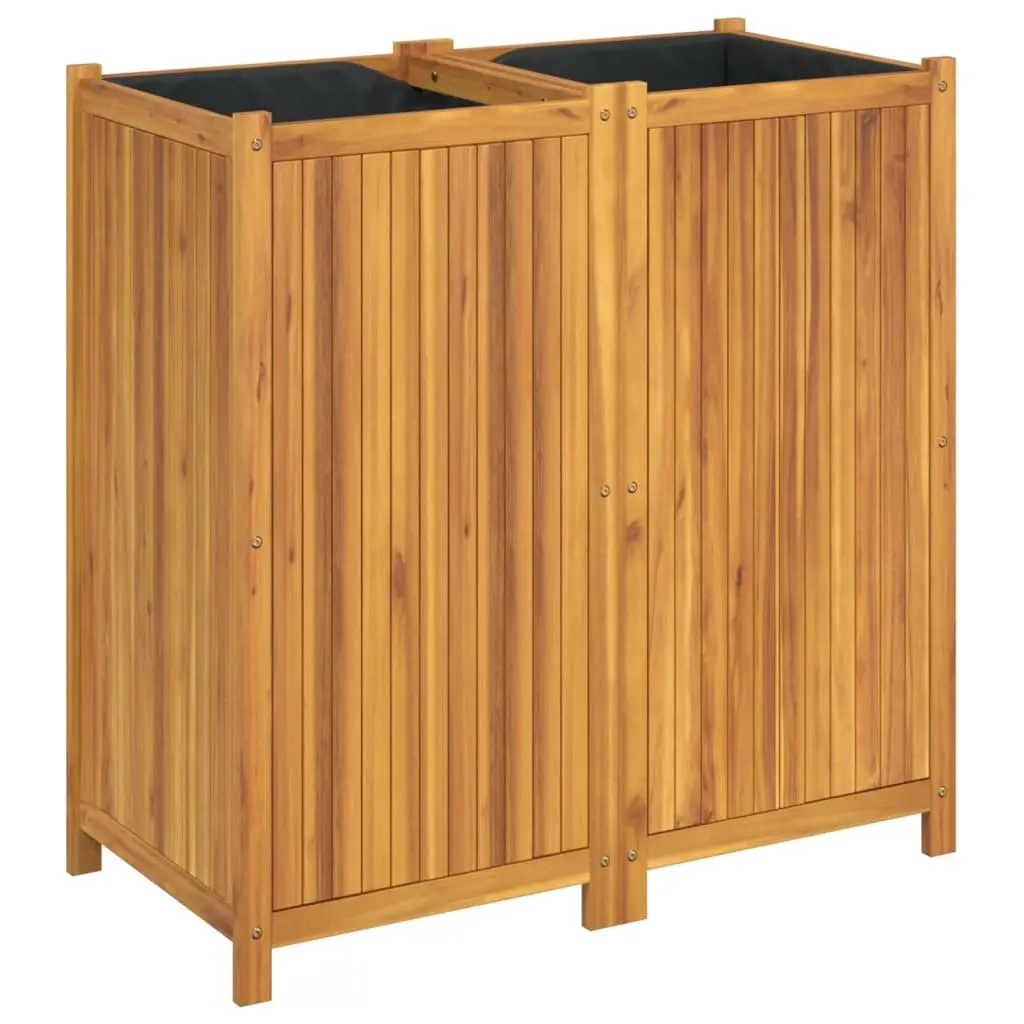Garden Planter Box Wooden Acacia Brown Outdoor Patio Balcony Decor 100L x 50W x 100H cm