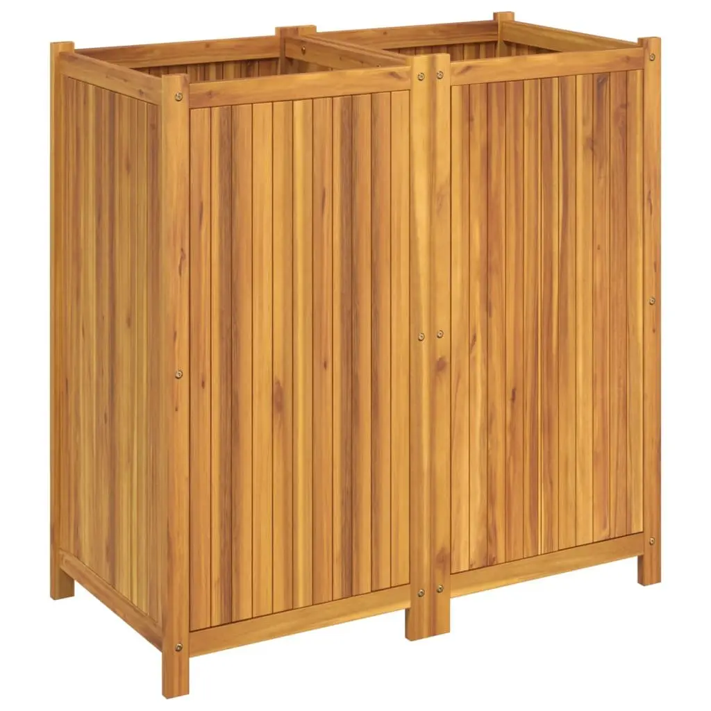 Garden Planter Box Wooden Acacia Brown Outdoor Patio Balcony Decor 100L x 50W x 100H cm